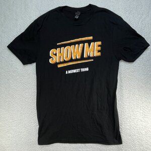 District Show Me A Midwest Thing Size Small Black Gold Graphic Tee